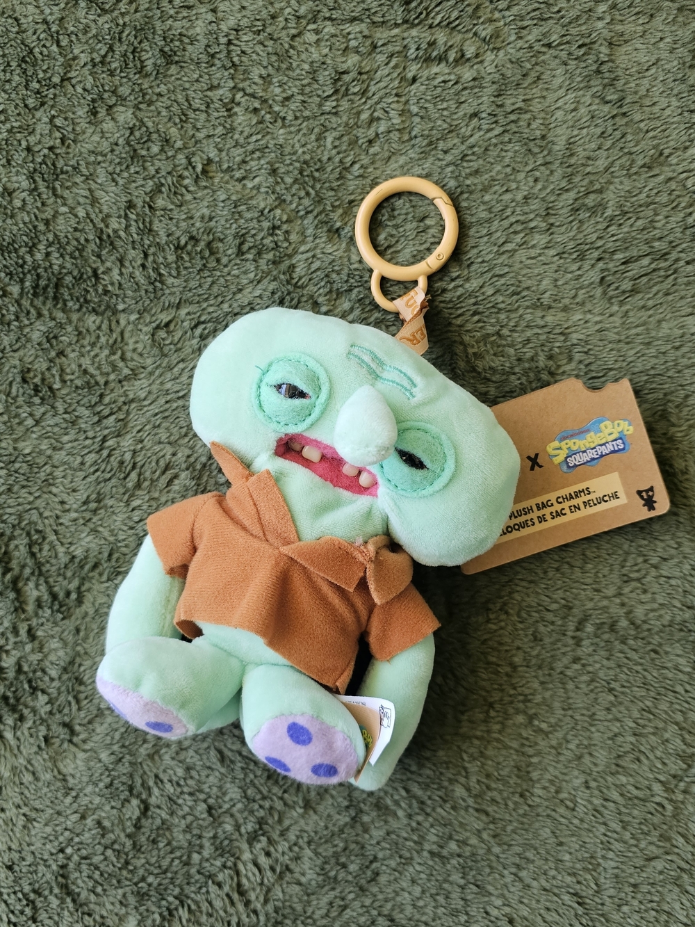 Fuggler Squidward Character Spongebob Squarepants Plush Keychain Bag Charm Zuru